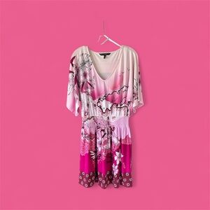 White House Black Market Pink and White Floral Mini Dress